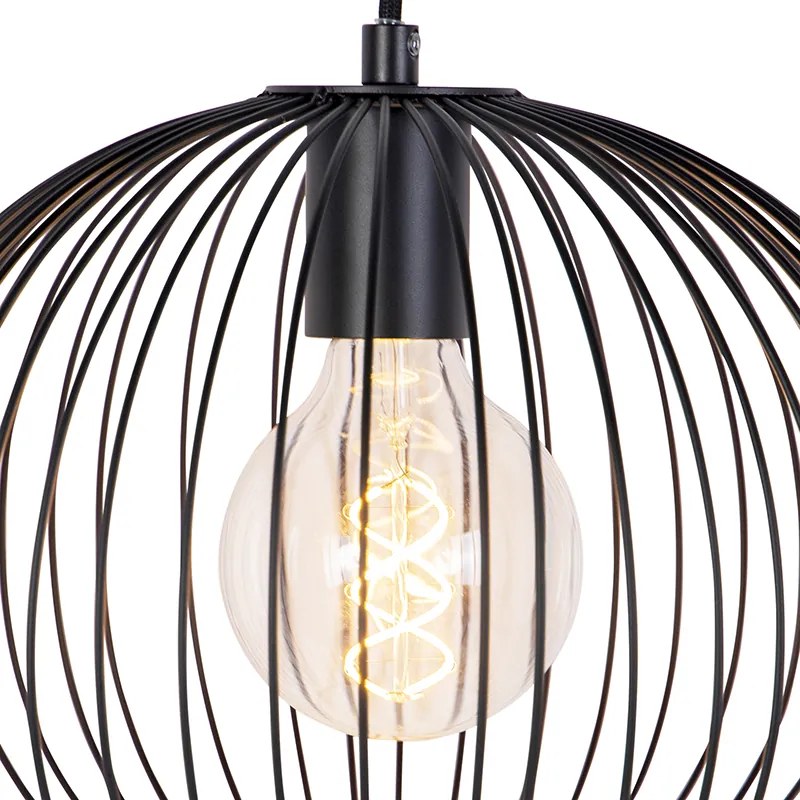 Designerska lampa wisząca czarna - Wire Dough