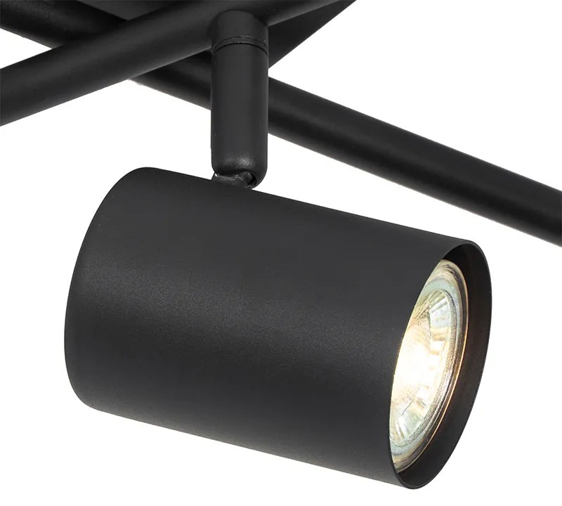Nowoczesna lampa sufitowa czarna 5-punktowa regulowana kwadratowa - Jeana Nowoczesny Oswietlenie wewnetrzne