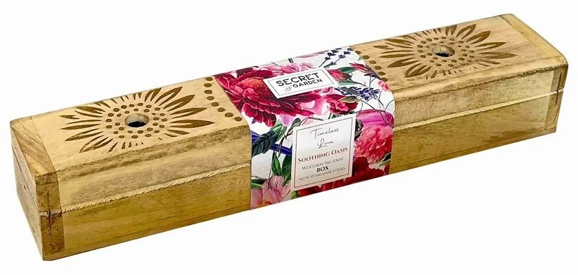 Arome Secret garden drewniane pudełko zkadzidełkami Soothing Oasis, 10 sztuk