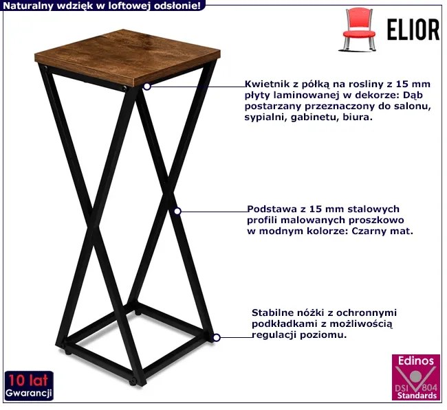 Loftowy Stojący Kwietnik A9-F29