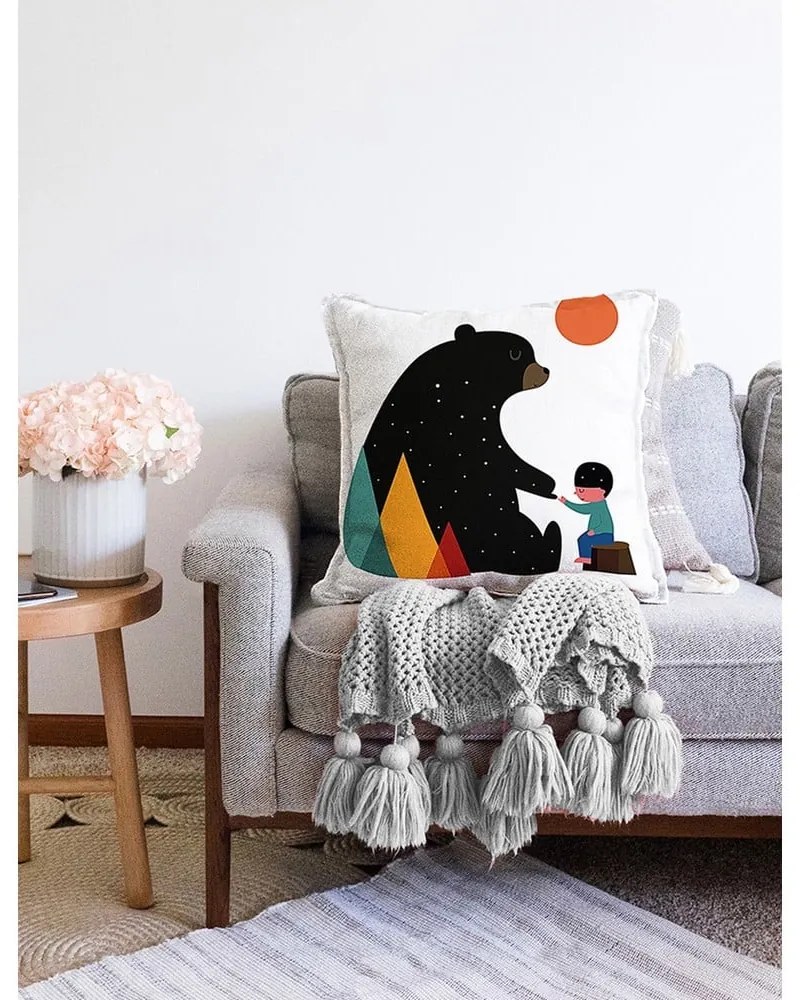 Poszewka na poduszkę z domieszką bawełny Minimalist Cushion Covers Bear, 55x55 cm