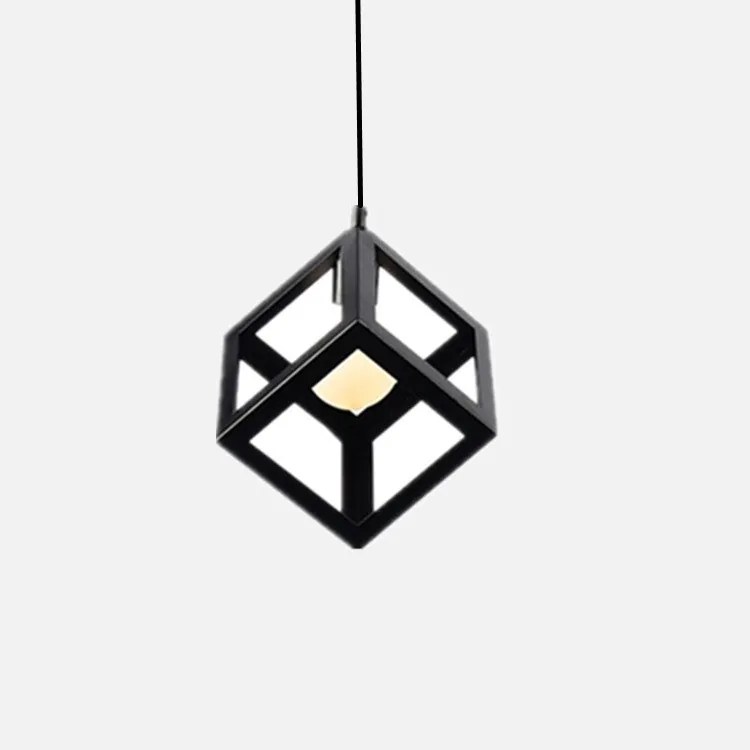 Lampa sufitowa metalowa loft sześcian wisząca AT14-3SZ-Czarna