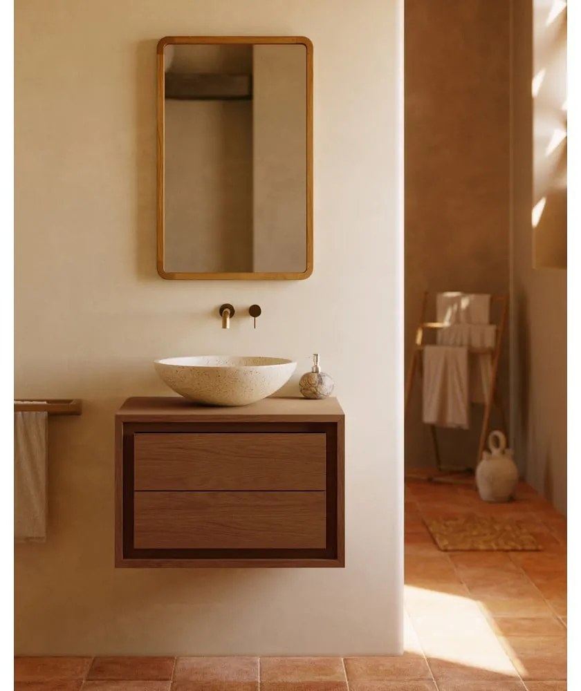 Lustro z drewnianą ramą ścienne 45x70 cm Shamel – Kave Home