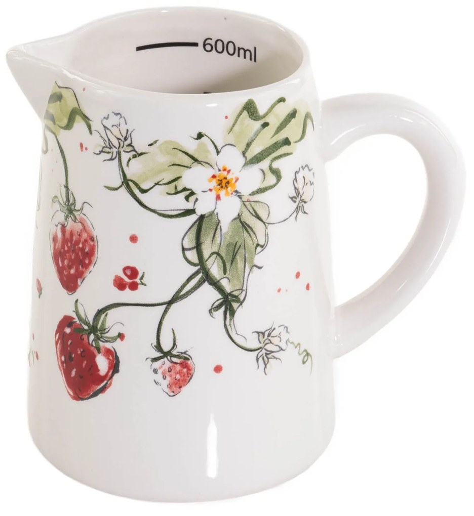 Dzbanek ceramiczny STRAWBERRY, w truskawki,600 ml