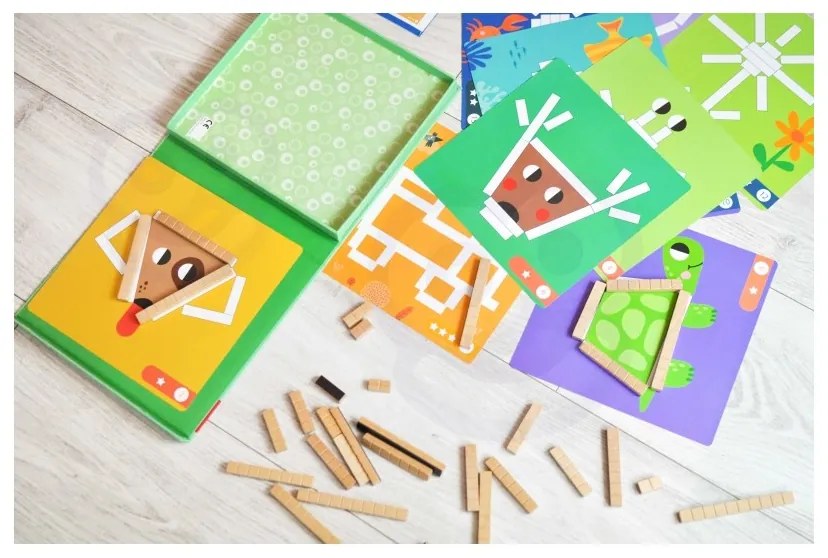Tooky toy układanka gra logiczna łamigłówki klocki magnetyczne dla dzieci 49 el.