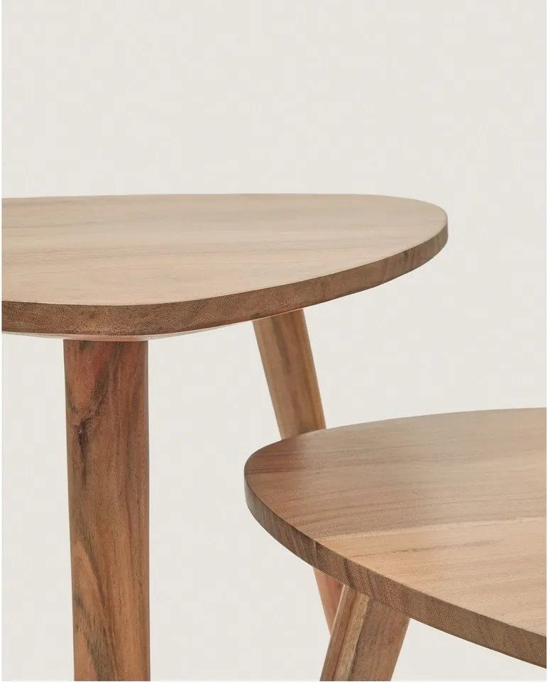Stoliki z litego drewna akacjowego zestaw 2 szt. 60x61 cm Duvani – Kave Home