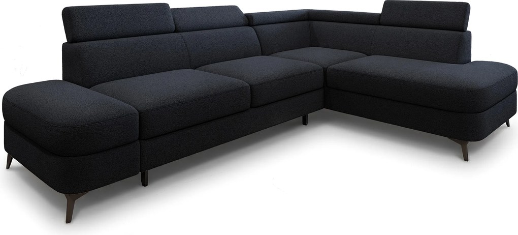 Masseno Narożnik AVISE z funkcją spania i pojemnikiem na pościel Narozniki L, Rozkładana sofa - Czarny, QUELLE 100