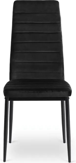 Zestaw Stół Rozkładany SKUBI 120-160 cm Dąb Craft/Czarny i 4 Krzesła NARIS Czarne