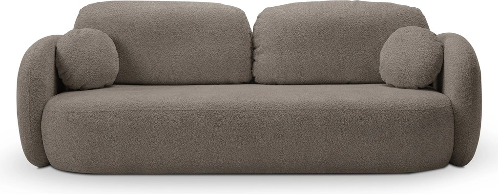 Masseno Sofa AMICO z funkcją spania i pojemnikiem na pościel, Rozkładana sofa - Beżowy, ABRIAMO 1