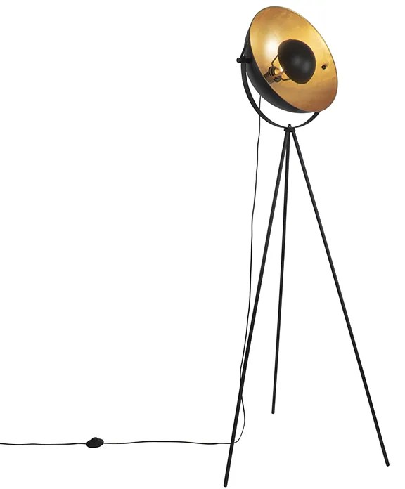 Lampa stojąca czarna ze złotem 42 cm regulowany statyw - MagnaxPrzemysłowy Oswietlenie wewnetrzne