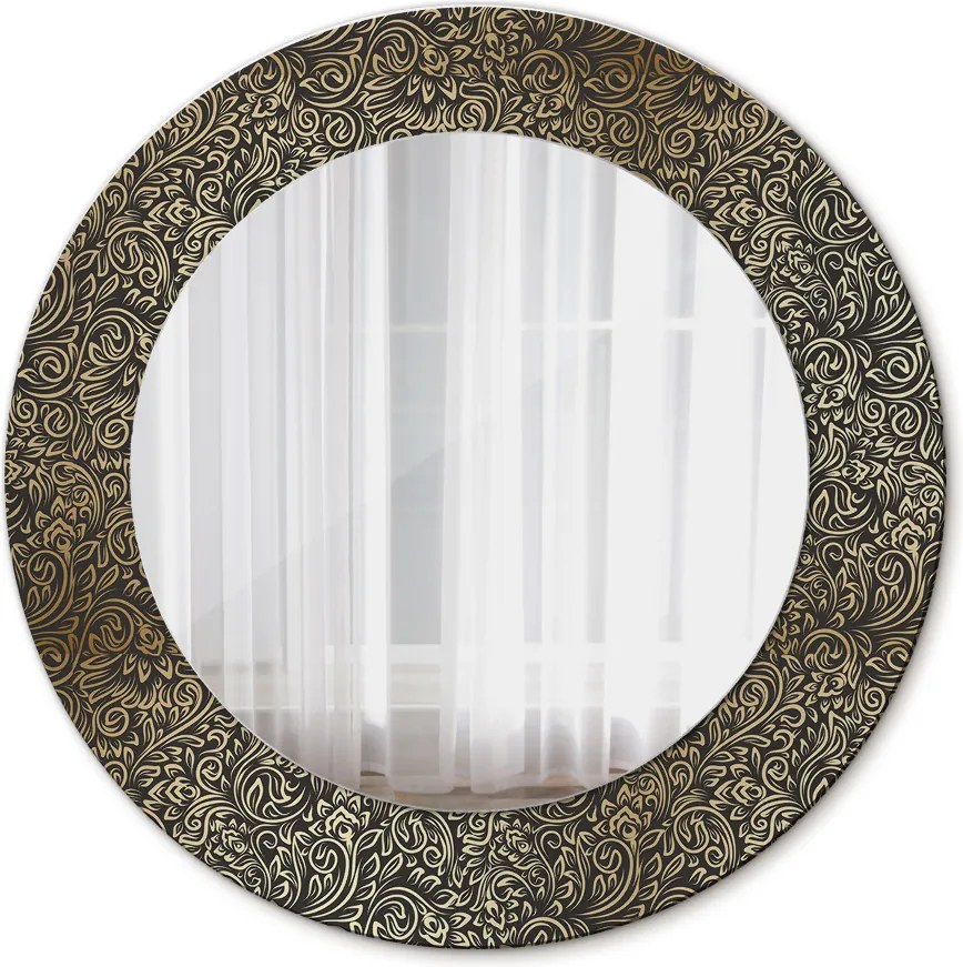 Lustro z nadrukiem dekoracyjne okrągłe Złote ornamenty