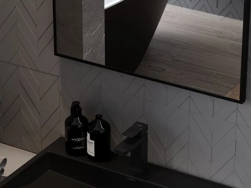 Mexen Loft lustro łazienkowe prostokątne 60 x 50 cm, rama czarna - 9852-060-050-000-70