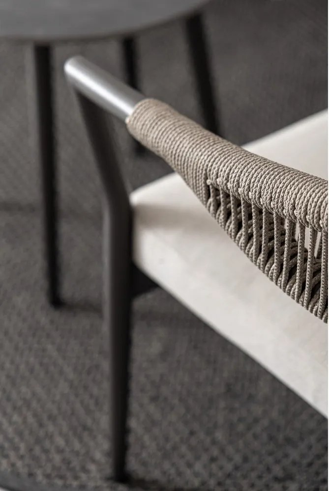 Aluminiowy zestaw mebli ogrodowych w kolorze khaki-szarobrązowym dla 2 osób Millor – Bizzotto