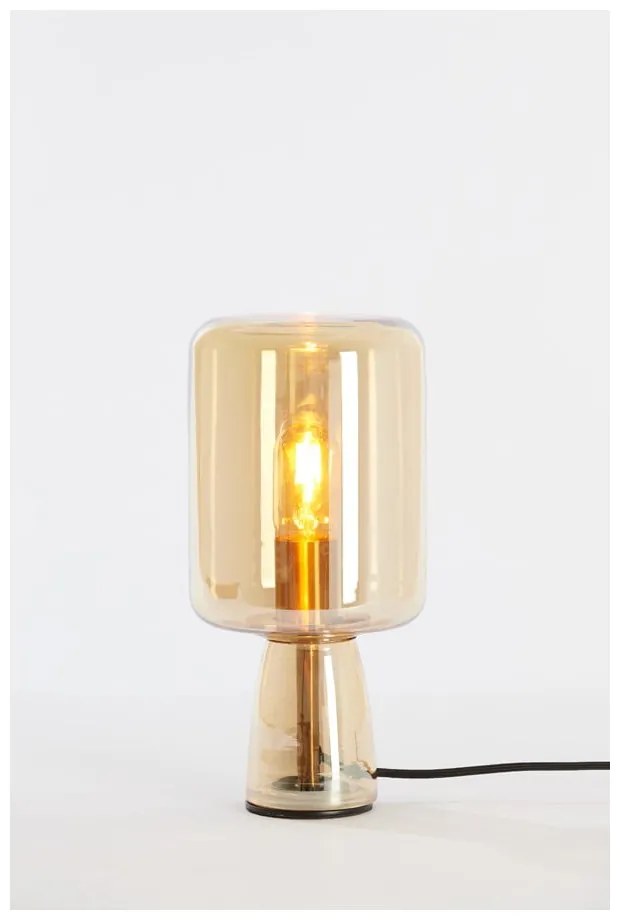 Pomarańczowa lampa stołowa ze szklanym kloszem (wysokość 32 cm) Lotta – Light & Living