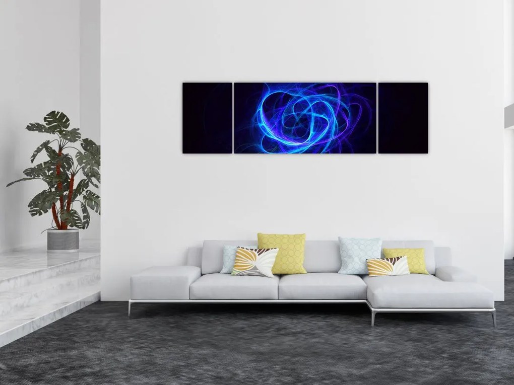 Obraz niebieskiej abstrakcyjnej piłki (170x50 cm)