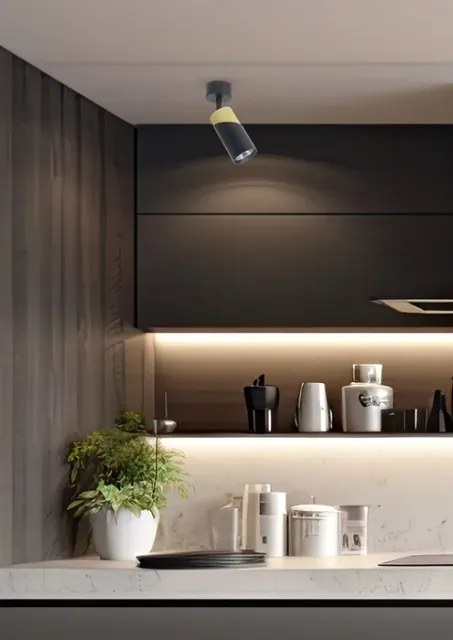 Loftowa czarna lampa sufitowa - K420-Conway