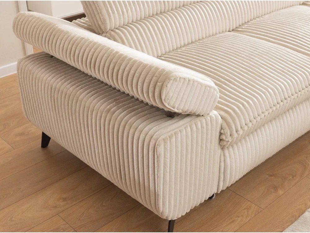 Beżowy sztruksowy narożnik (prawostronny/w kształcie litery L) Marbeya – Ropez