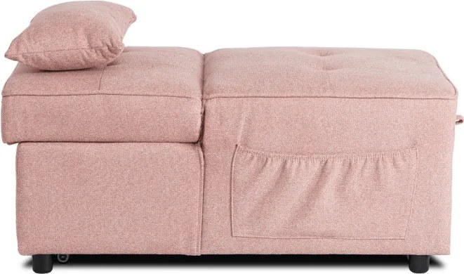 Fotel Wypoczynkowy Rozkładany IBERIS 67 cm Różowy Tapicerowany Nowoczesny