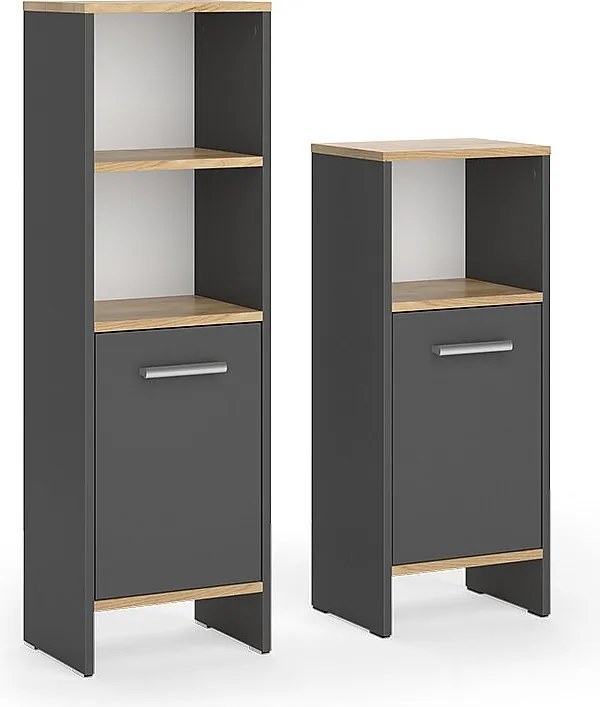 Zestaw mebli łazienkowych antracyt/złoty dąb 33.8x26.3x108.2 karli