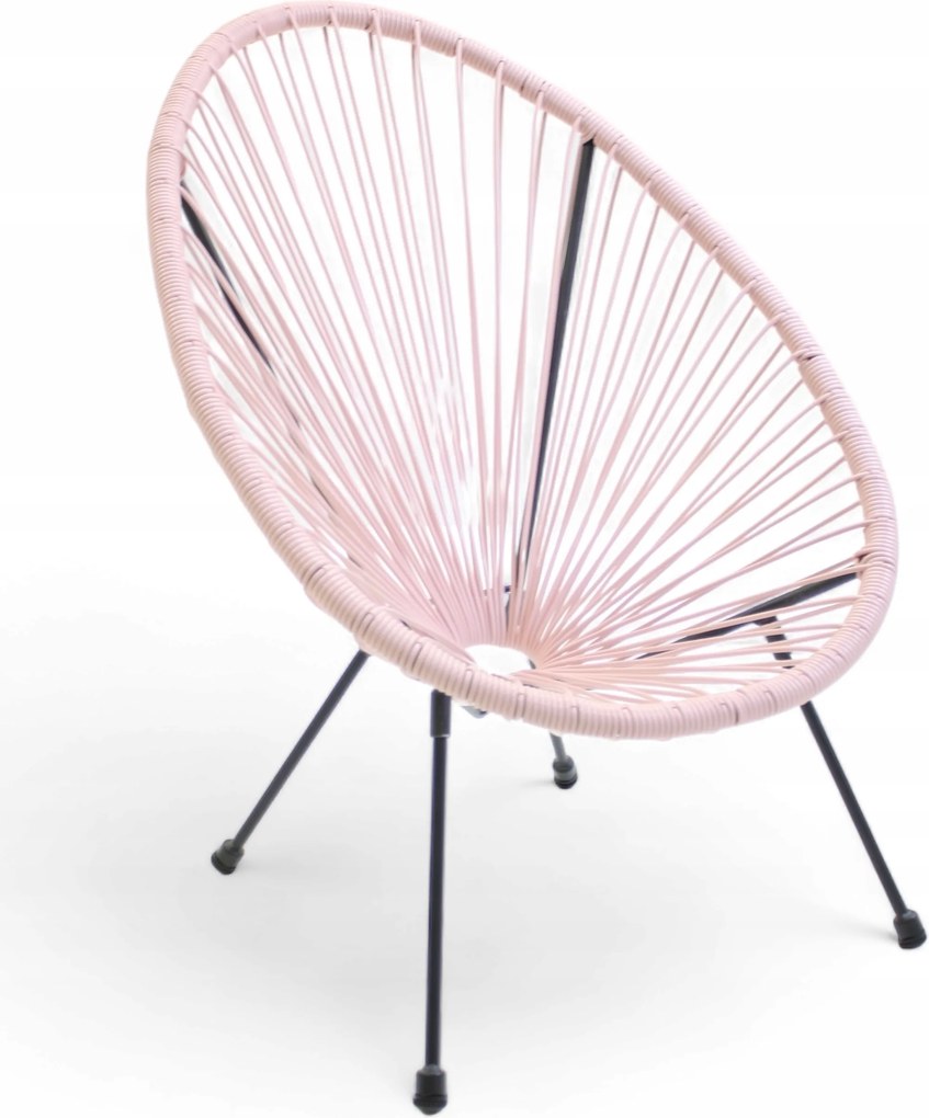 Żyłkowe krzesło ogrodowe dla dzieci Arjana, 66 cm, różowe