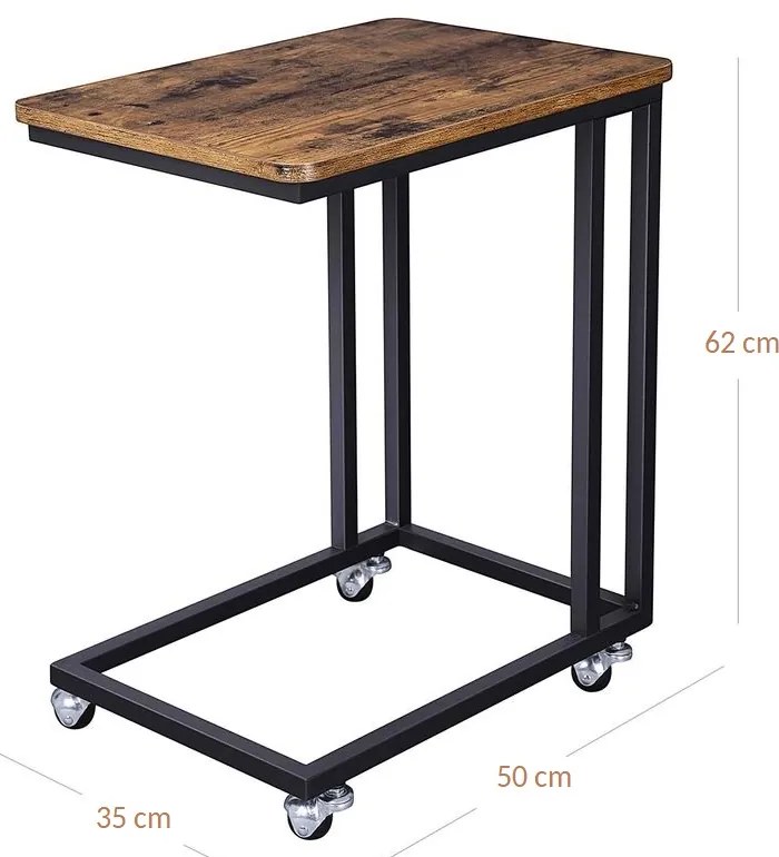 Serwujący stolik na kółkach HENRY, 50x35x62cm, brązowa Vasagle