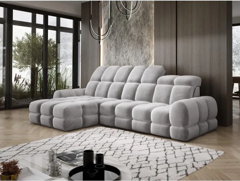 Narożnik TOLLO MINI S Lewostronny Elektryczna regulacja Salvador 13 kolor Srebrny WERSAL