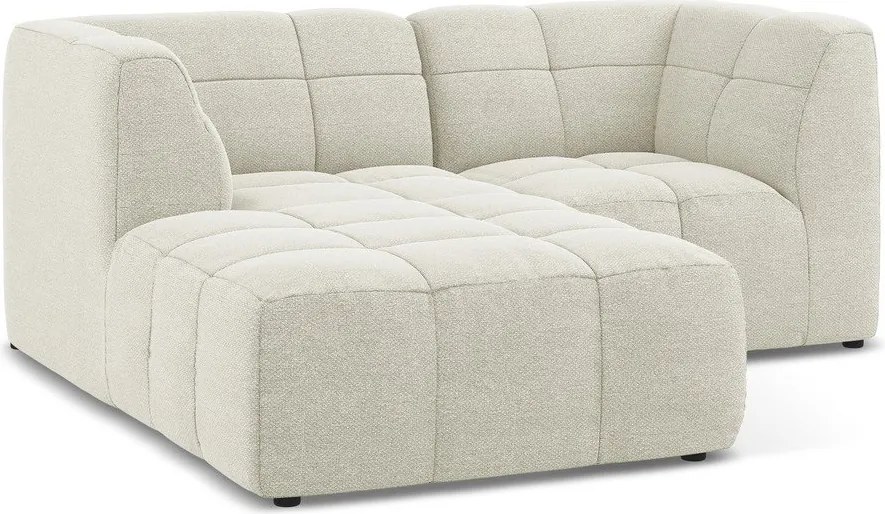 Beżowy narożnik z materiału bouclé (lewostronny/z szezlongiem) Aloha – Makamii