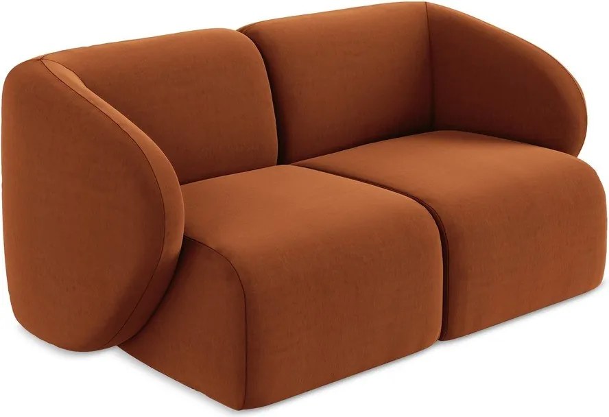 Aksamitna sofa w kolorze terakoty 174 cm Lani – Makamii