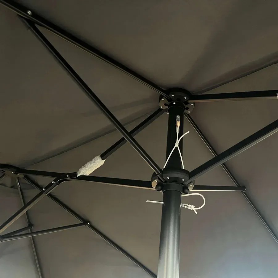 Ciemnoszary potrójny parasol ogrodowy - Berlog