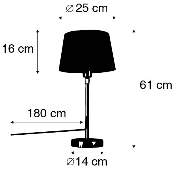 Lampa stołowa regulowana złota/mosiądz klosz czarny 25cm - Parte Nowoczesny Oswietlenie wewnetrzne