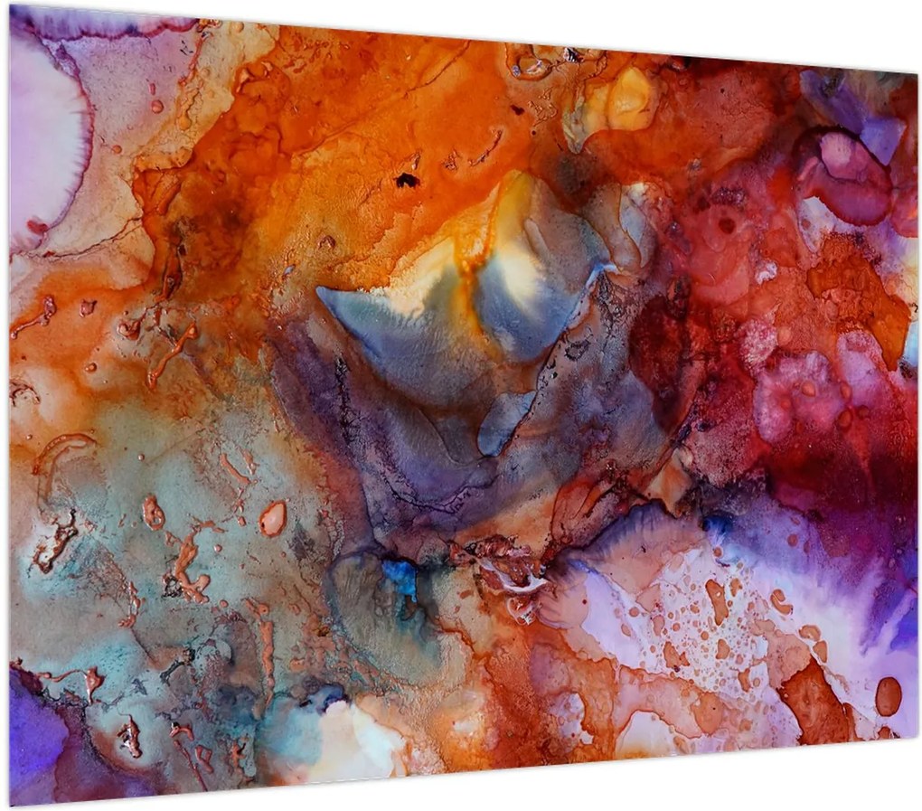 Obraz na szkle - Abstrakcyjna sztuka tuszu (70x50 cm)