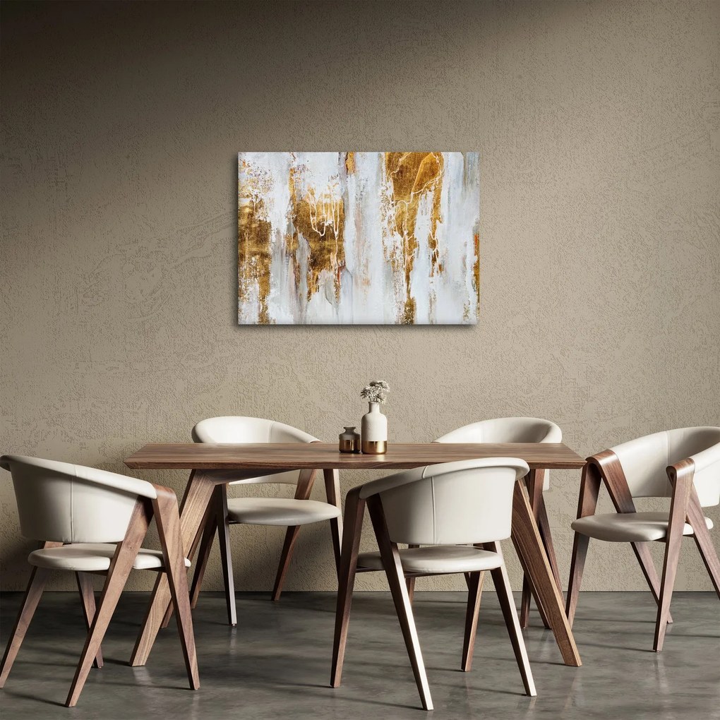 Obraz - Abstrakcja ze zotym (70x50 cm)
