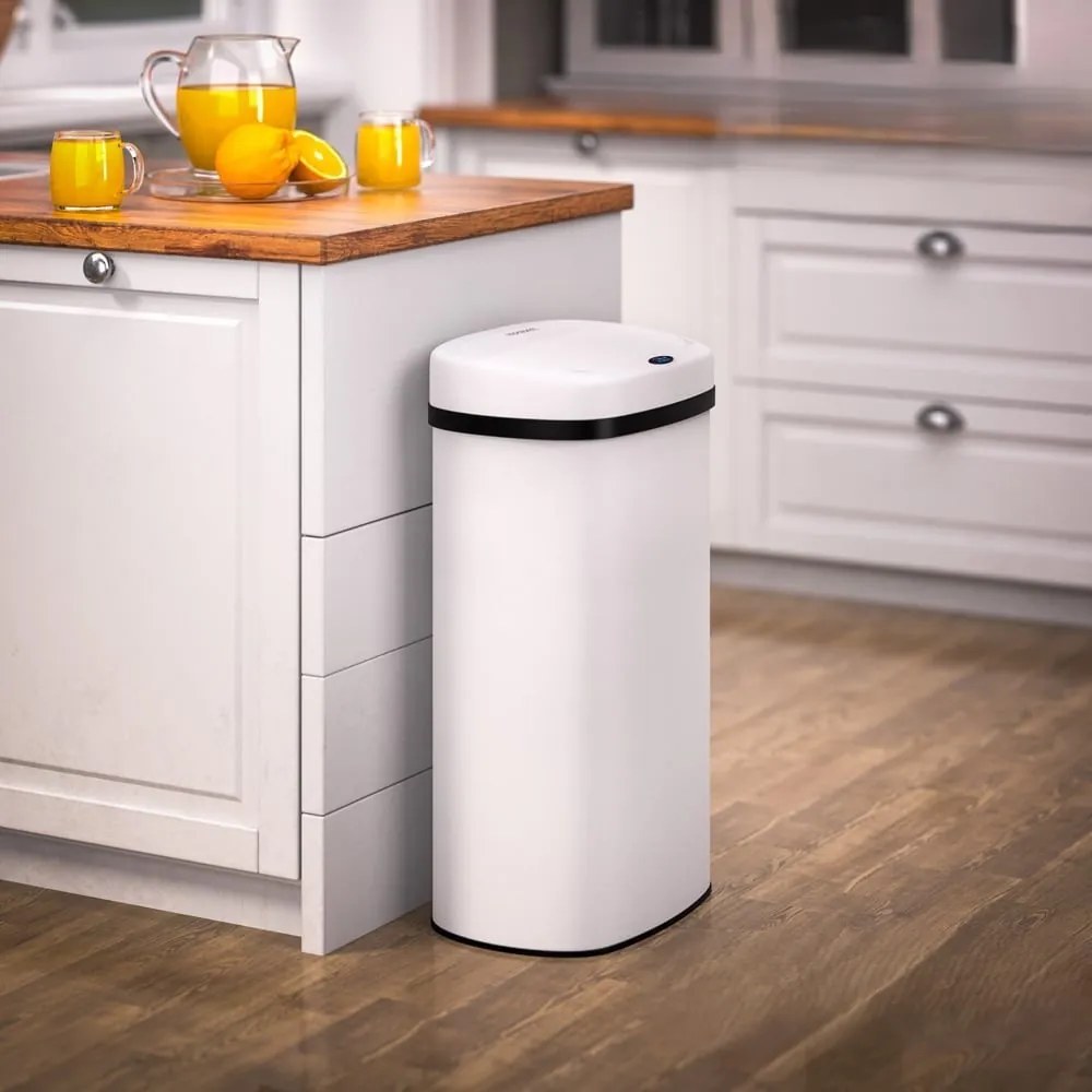 Kosz na śmieci DEUS z czujnikiem, 58 litrów, biała Jurhan