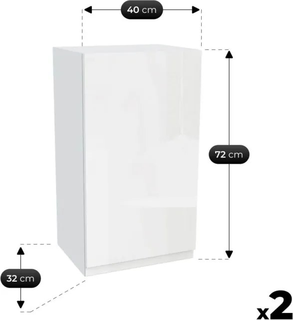 Zestaw Mebli Kuchennych MODERN 200 cm Biały Połysk/Dąb Nowoczesny