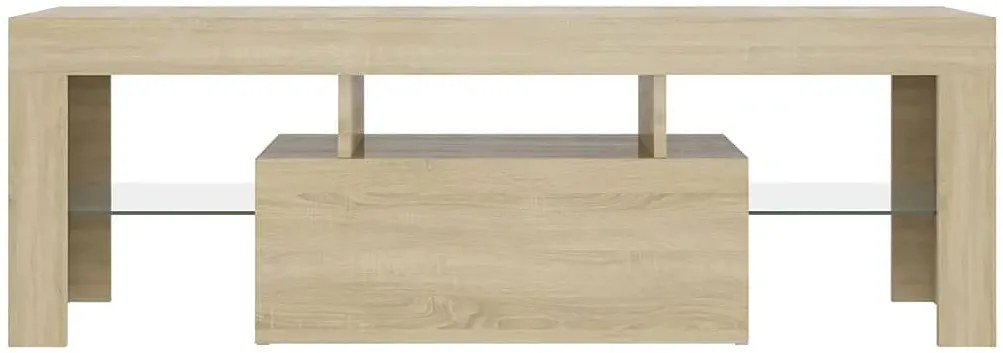 Podświetlana szafka RTV z półkami dąb sonoma E7-D60