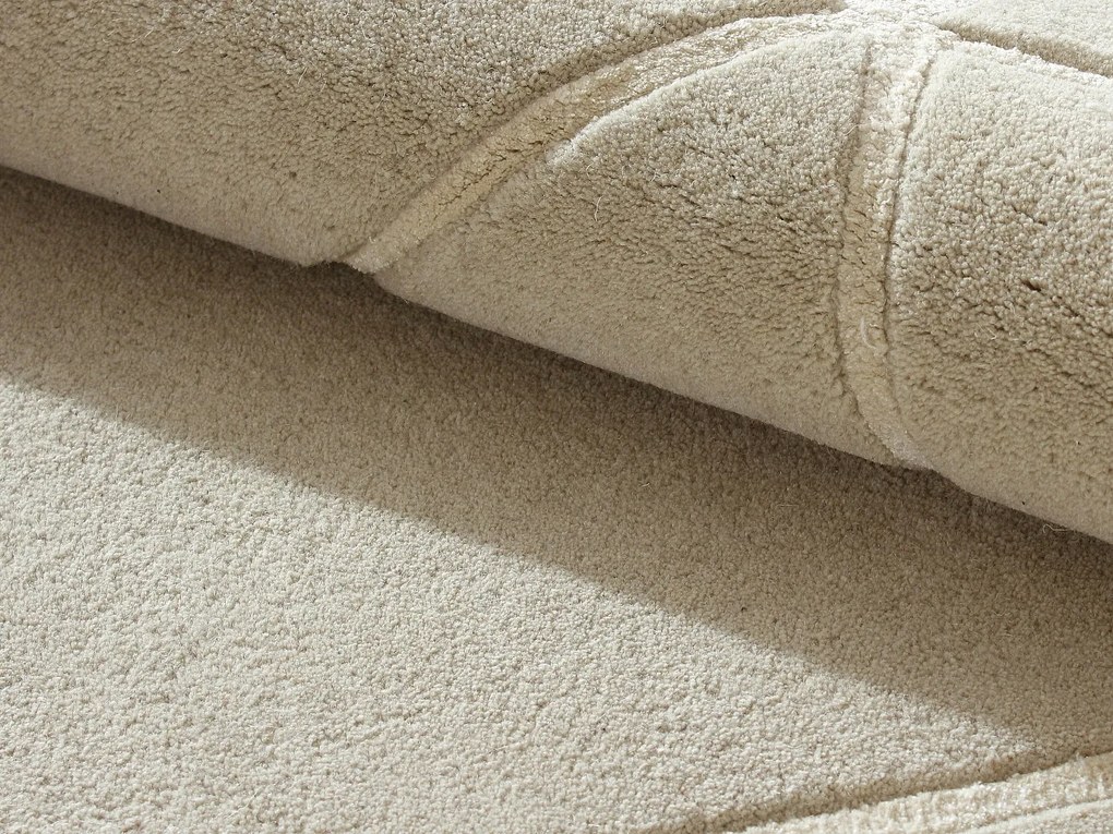 Dywan tuftowany z reliefem z wełny i wiskozy - 160 x 230 cm - Beżowy - 2500g/m² - OSMERA