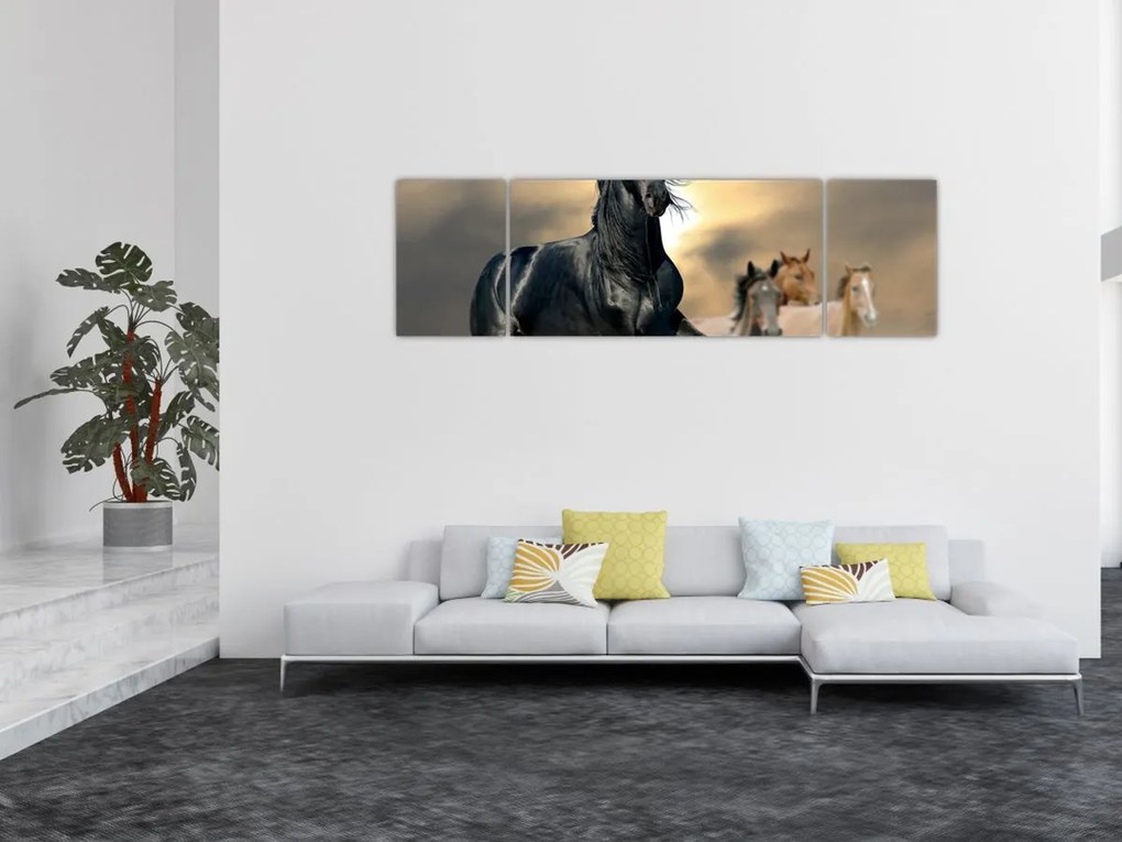 Obraz - Konie (170x50 cm)