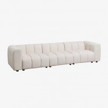 Sofa Modułowy 3-częściowy Z Tkaniny Bouclé Eliot Bukla Kremowy Beż - Sklum