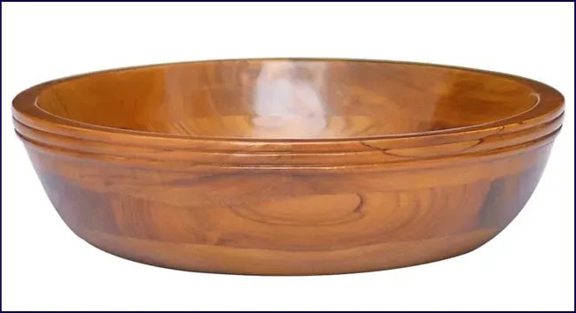 Umywalka łazienkowa na blat z drewna tekowego P7-Z61