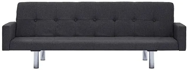 Rozkładana sofa Nesma  z podłokietnikami - ciemnoszara