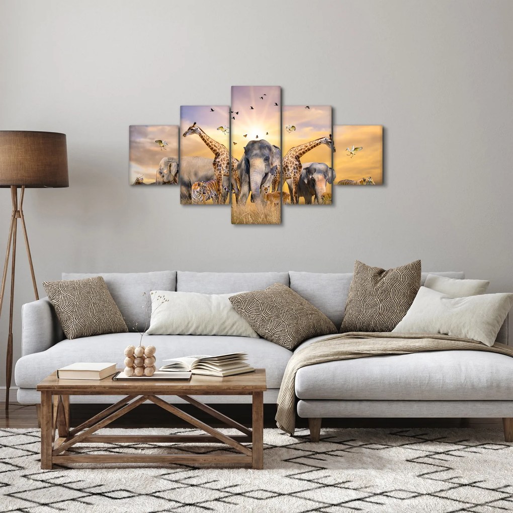 Obraz - Afrykańskie zwierzęta (125x70 cm)