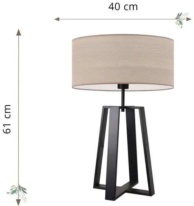 Loftowa lampka nocna na czarnym stelażu - L0-S91