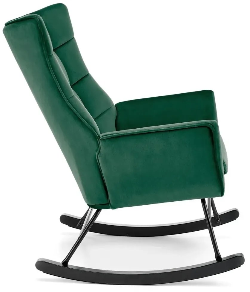 Fotel bujany BAZALTO VELVET zielony HALMAR