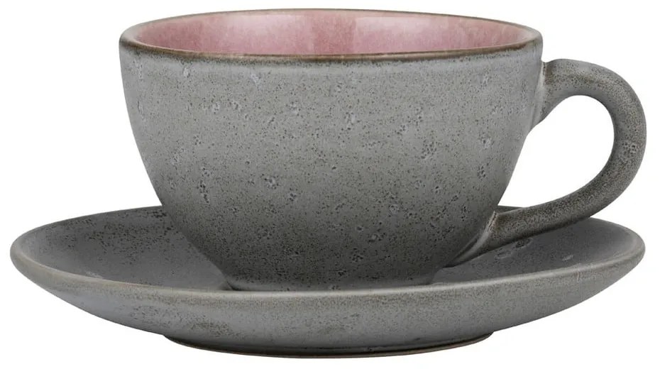 Różowa/szara filiżanka do cappuccino ceramiczna 240 ml Gastro Grey/Light Pink – Bitz