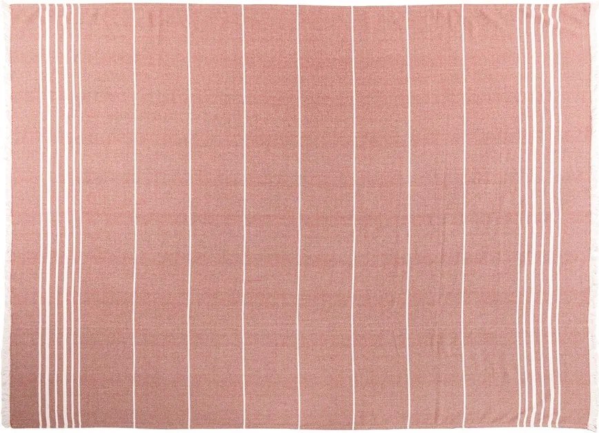 Bawełniany koc w kolorze terakoty 150x200 cm Solene – Tiseco Home Studio