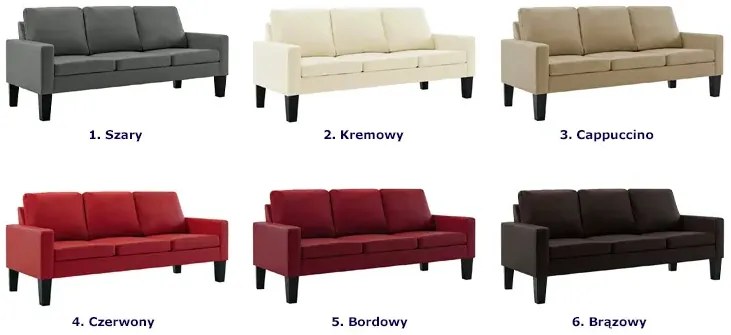 Tapicerowana sofa w kolorze cappuccino - Clorins 3X