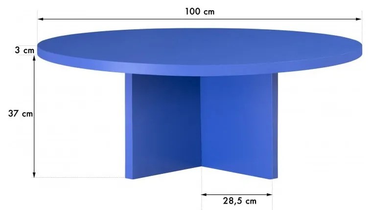 Niebieski okrągły stolik ø 100 cm Pausa – Really Nice Things