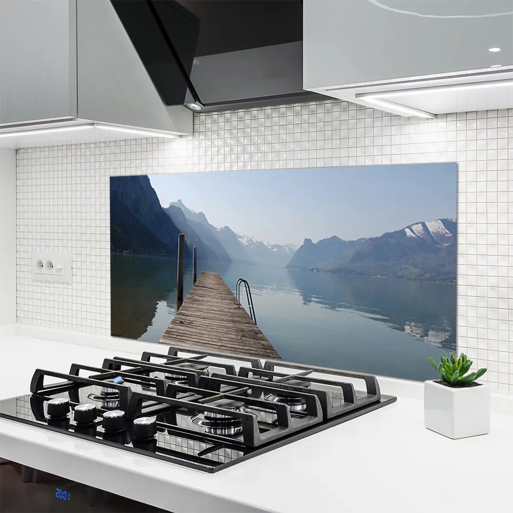 Panel Szklany Drewniane Molo nad Jeziorem