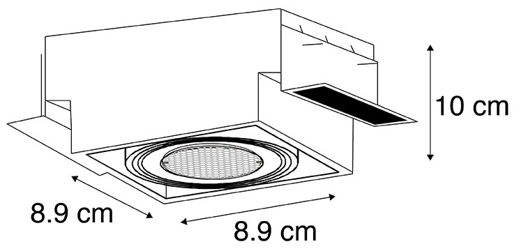 Zestaw 6 reflektorów wpuszczanych czarnych, regulowanych, bezramkowych - Oneon Honey