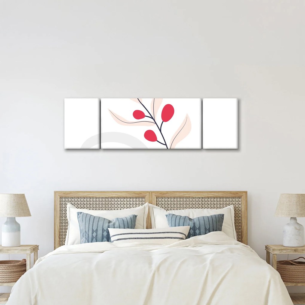 Obraz - Różowa abstrakcja kwiatowa N⁰3 (170x50 cm)